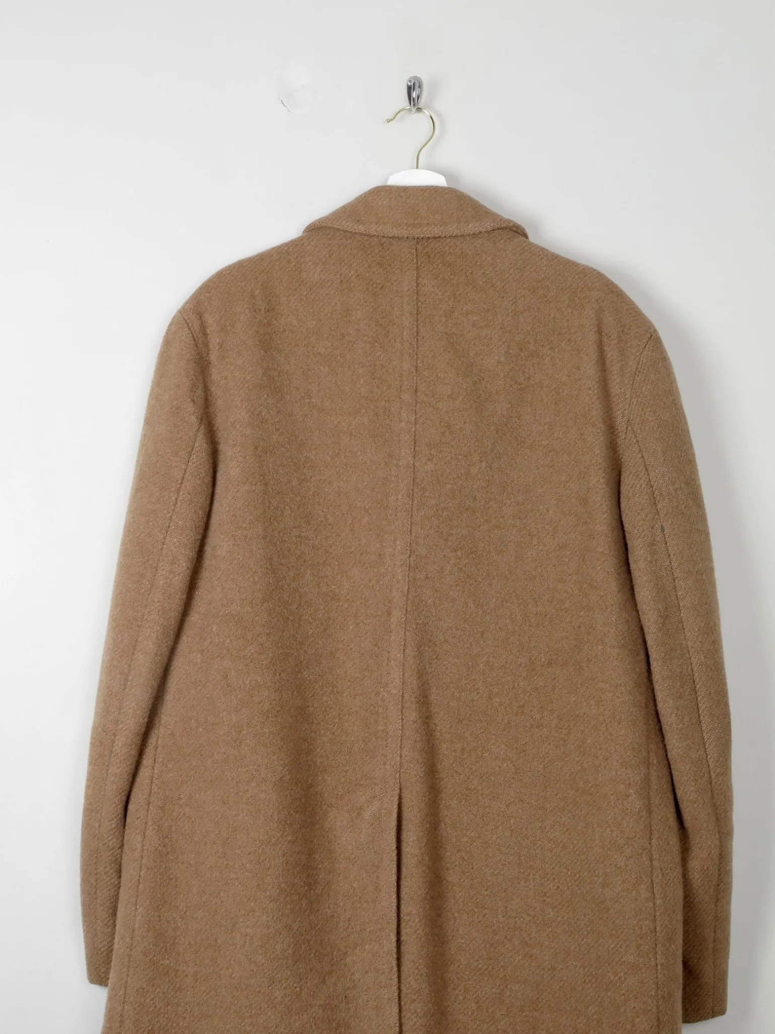 Men's Vintage Coat Wool Dark Camel/Tan L 44"