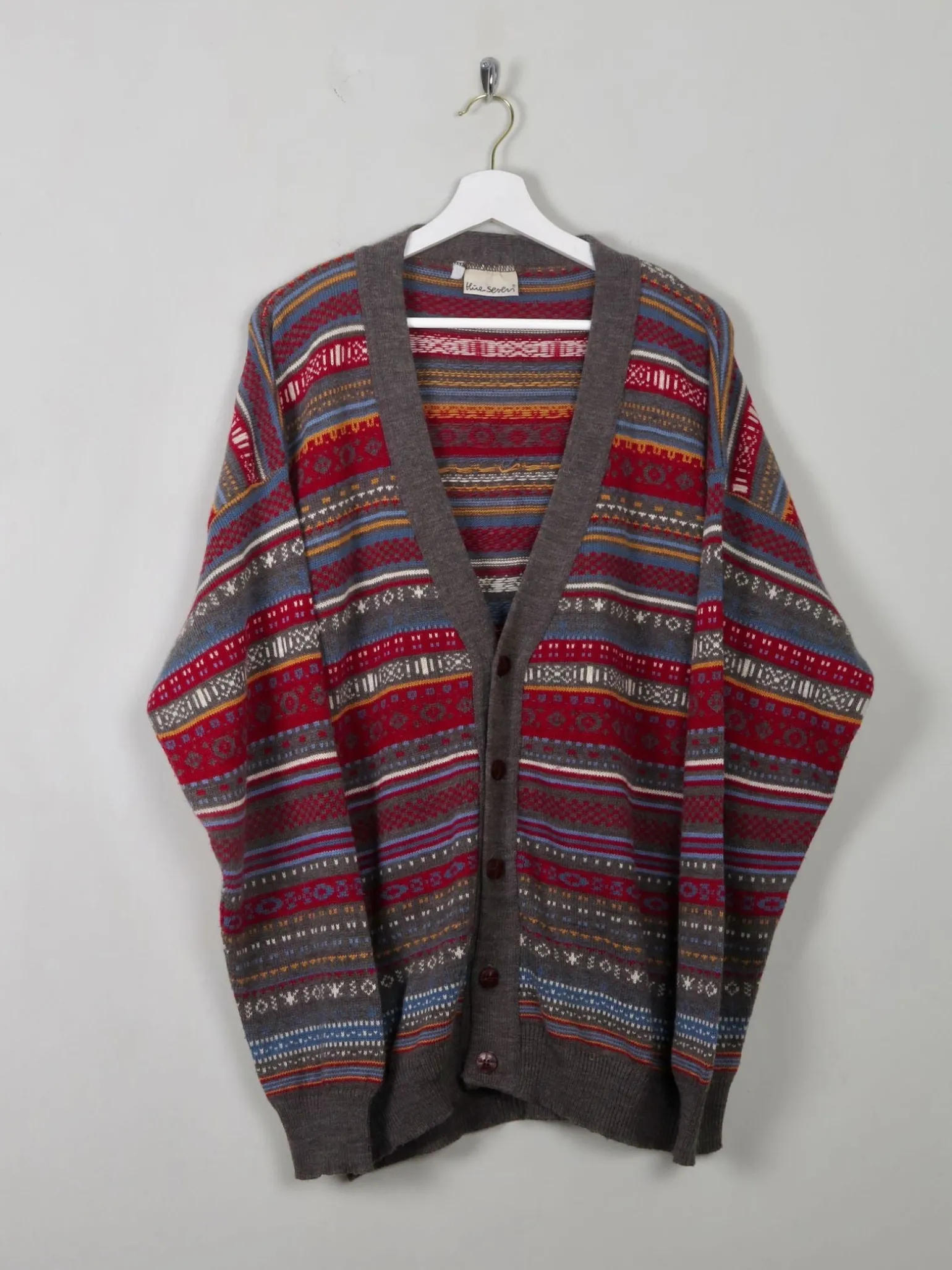 Men's Vintage Colourful Cardigan XL