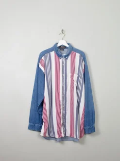Men's Vintage Combined Denim Shirt XL