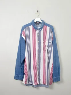 Men's Vintage Combined Denim Shirt XL