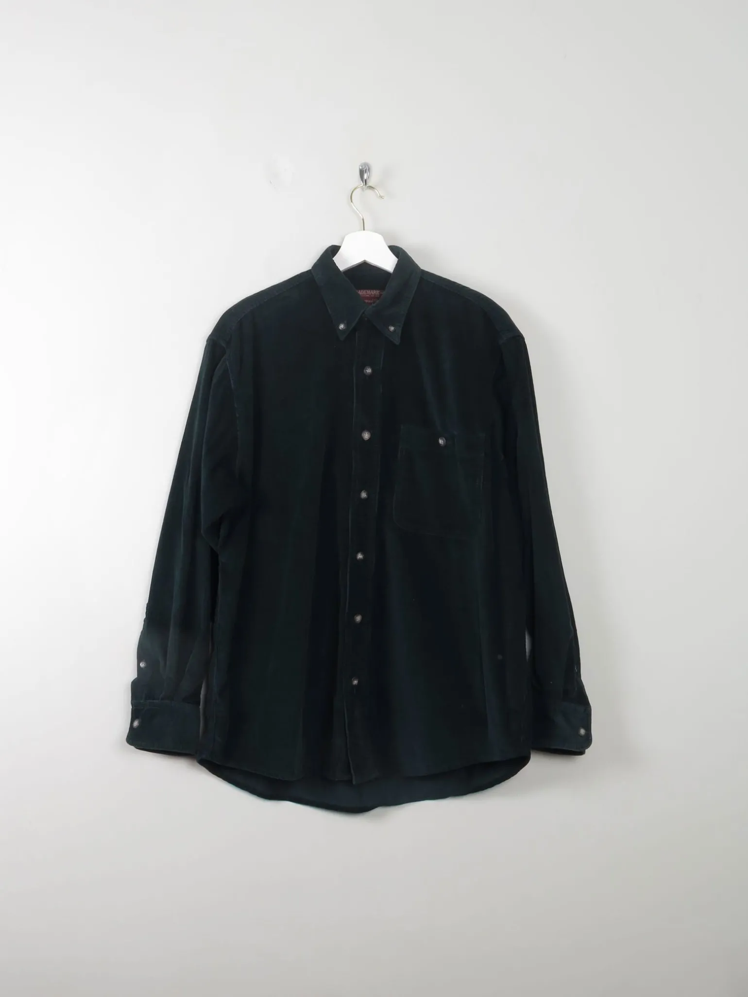 Men's Vintage Cord Green Shirt S