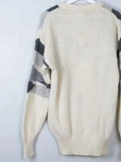 Men's Vintage Cream Shetland Wool Jumper M