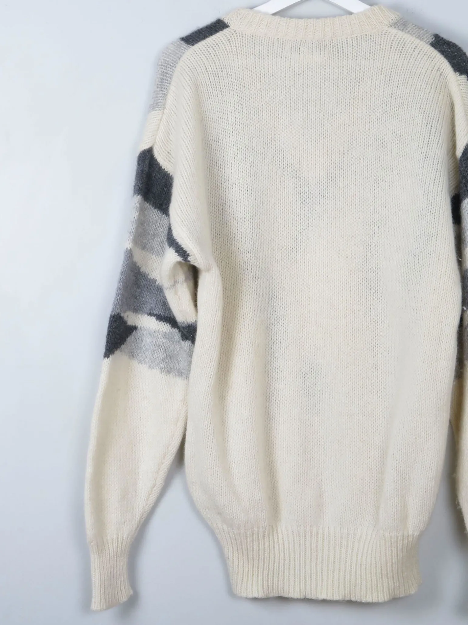 Men's Vintage Cream Shetland Wool Jumper M