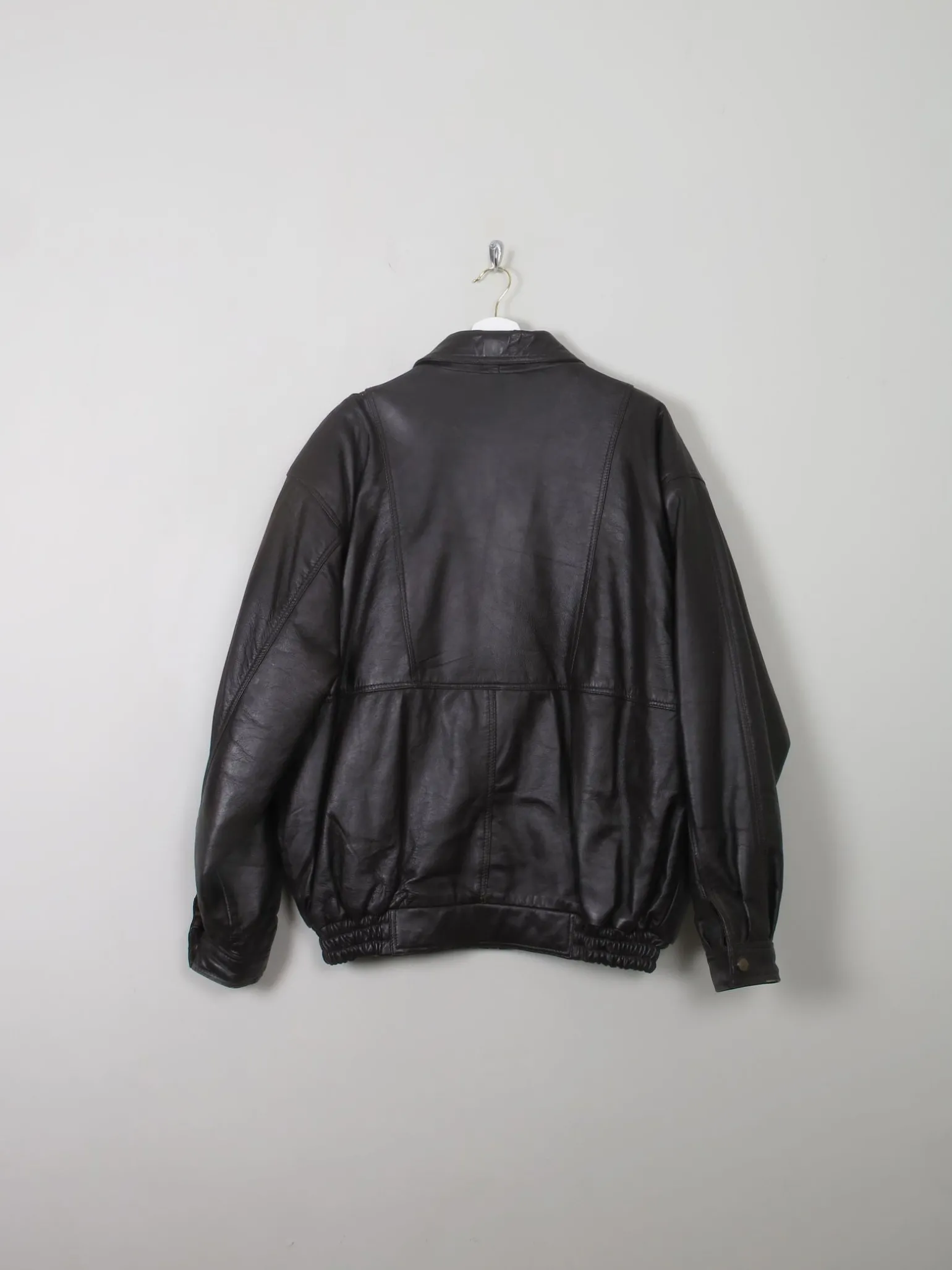 Men's Vintage Dark Brown Bomber Jacket L