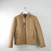 Men's Vintage Dark Cream Mustard Quilted Jacket PVC Never Worn L