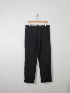 Men's Vintage Dark Grey Striped Trousers 32"/33"