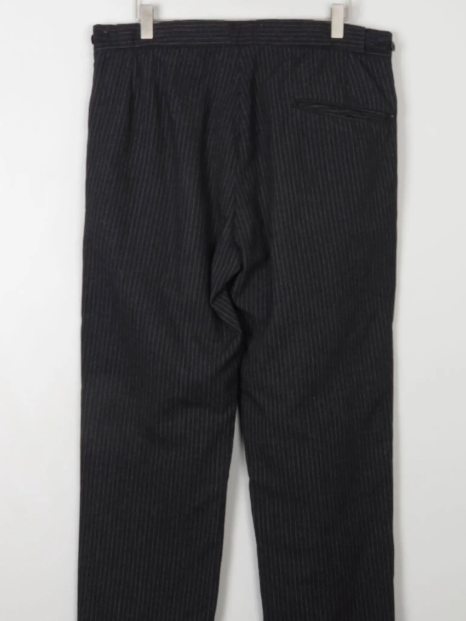 Men's Vintage Dark Grey Striped Trousers 32"/33"