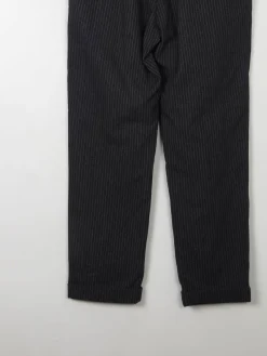 Men's Vintage Dark Grey Striped Trousers 32