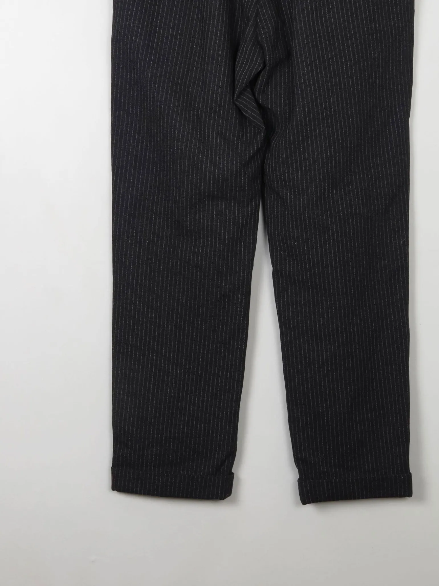 Men's Vintage Dark Grey Striped Trousers 32"/33"
