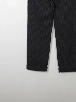 Men's Vintage Dark Grey Striped Trousers 32
