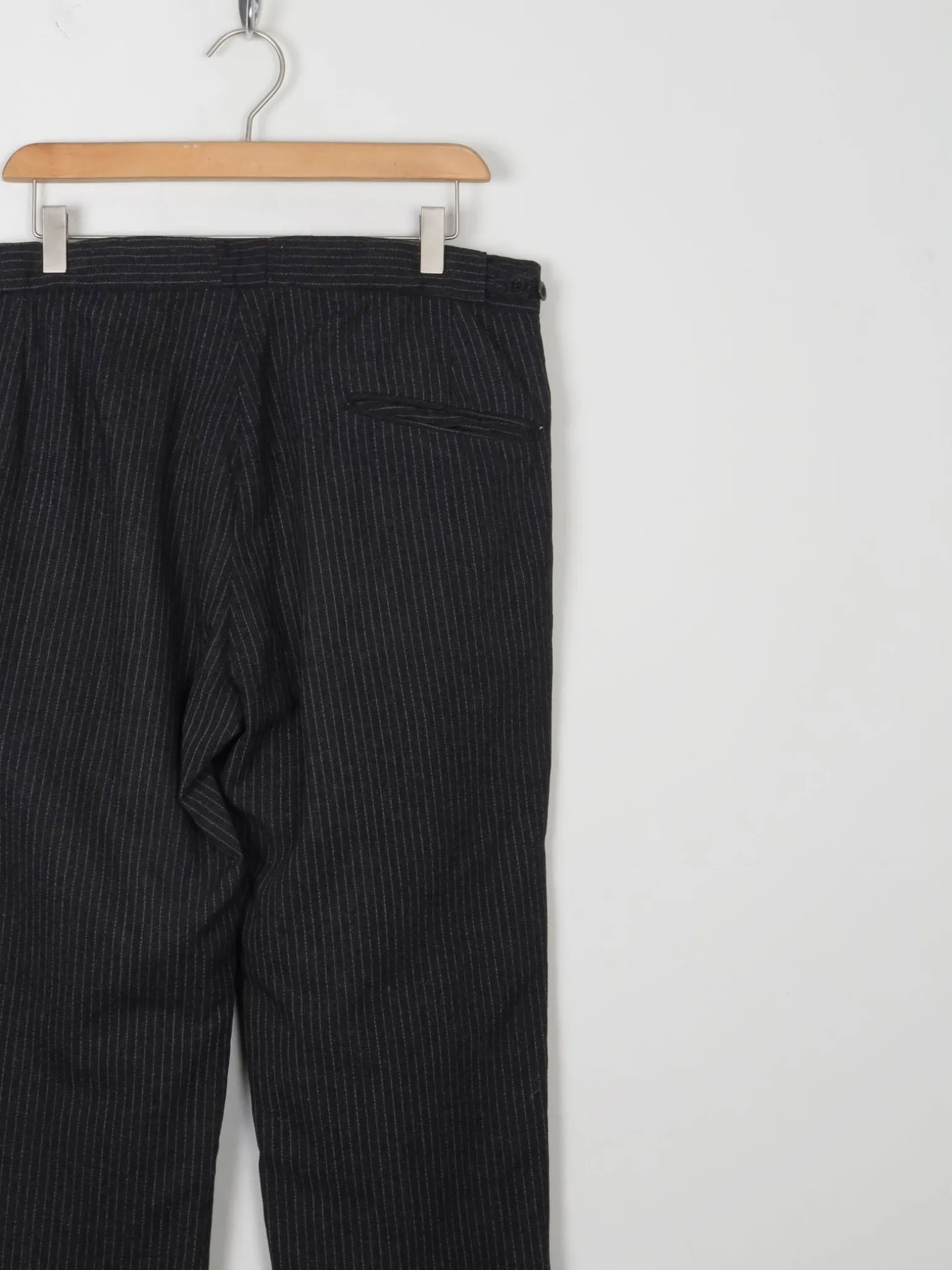 Men's Vintage Dark Grey Striped Trousers 32"/33"