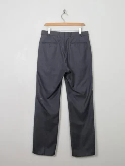Men's Vintage Dark Grey Wool Trousers 32
