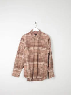 Men's Vintage Flannel Shirt Brown & Beige M
