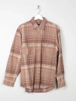 Men's Vintage Flannel Shirt Brown & Beige M