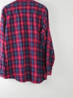 Men's Vintage Flannel Shirt Red & Navy L/XL