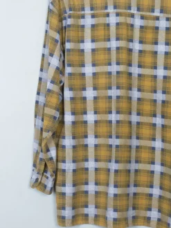 Men's Vintage Flannel Shirt Yellow & Grey S/M