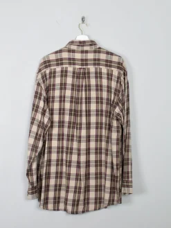 Men's Vintage Flannel Shirt With Green & Wine Checks L Oversized