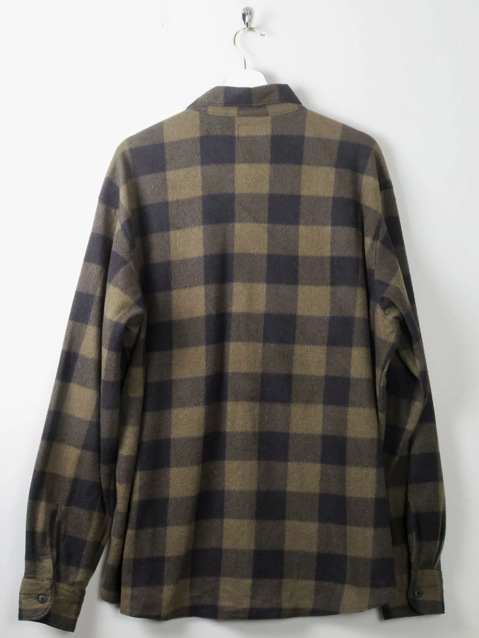 Men's Vintage Flannel Shirt Green & Black Check Wrangler XL