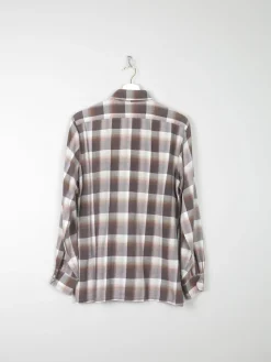 Men's Vintage Flannel Shirt Cream &  Brown S