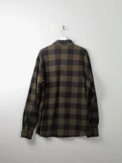 Men's Vintage Flannel Shirt Green & Black Check Wrangler XL