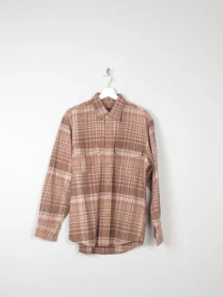 Men's Vintage Flannel Shirt Brown & Beige M