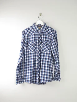 Men's Vintage Flannel Western Style Mens Shirt S
