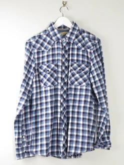 Men's Vintage Flannel Western Style Mens Shirt S