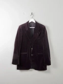 Men's Vintage Grape Velvet Jacket 38/40/S