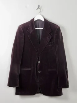 Men's Vintage Grape Velvet Jacket 38/40/S