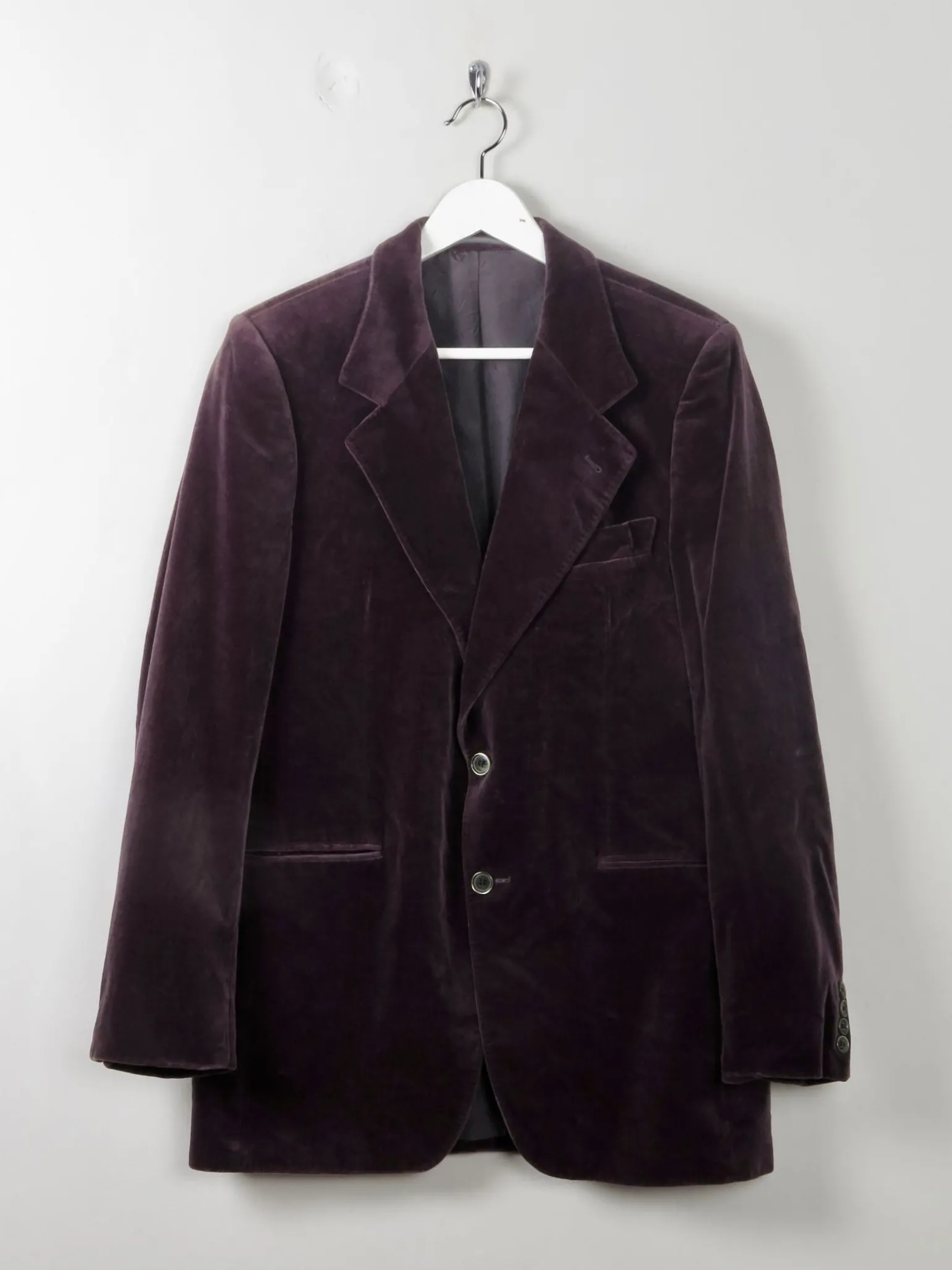 Men's Vintage Grape Velvet Jacket 38/40/S