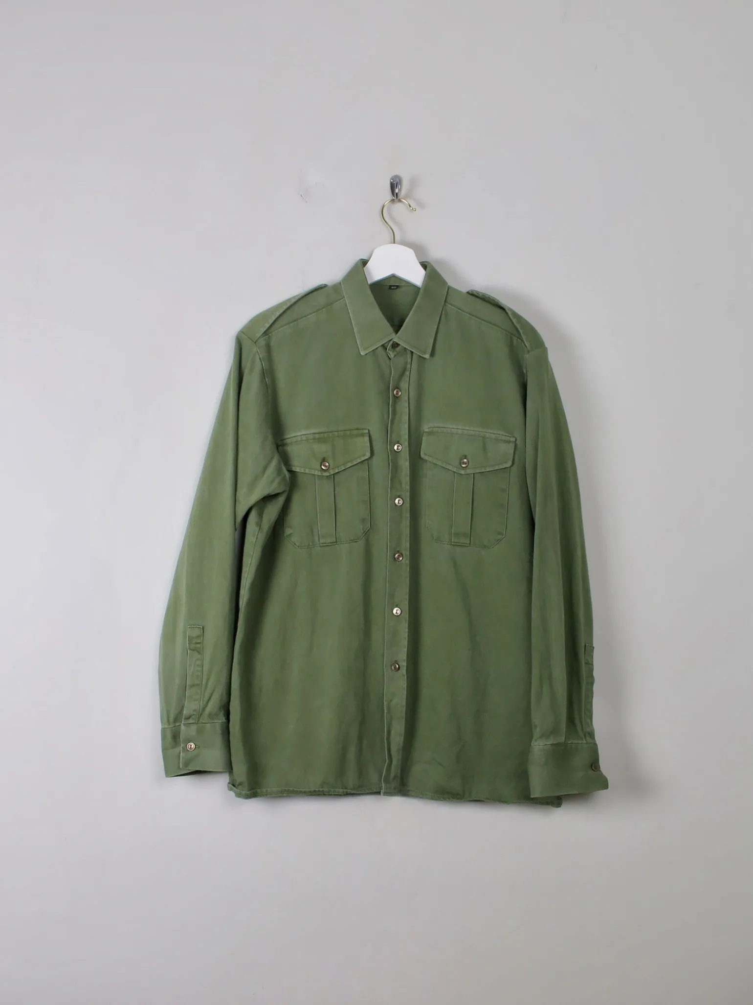 Men's VIntage Green Army Shirt L