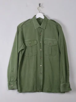 Men's VIntage Green Army Shirt L