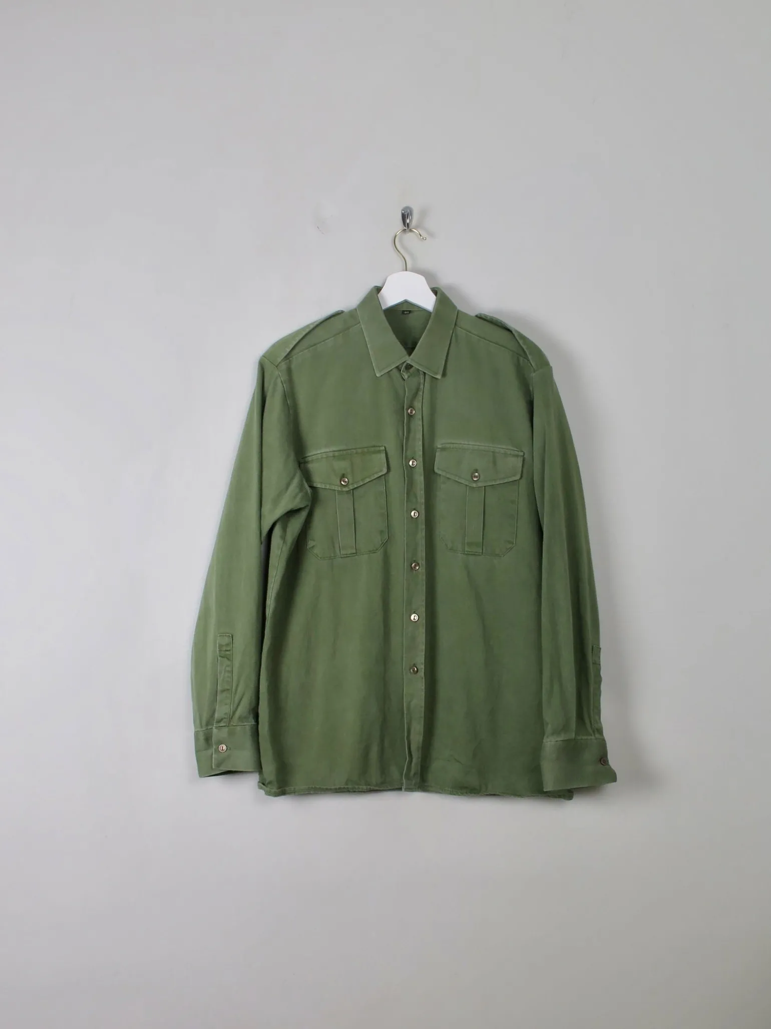 Men's VIntage Green Army Shirt L