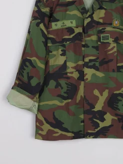Men's Vintage Green Camouflage Army Shirt M