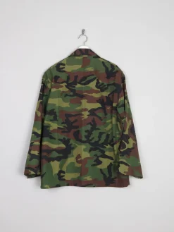 Men's Vintage Green Camouflage Army Shirt M