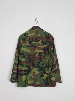 Men's Vintage Green Camouflage Army Shirt M