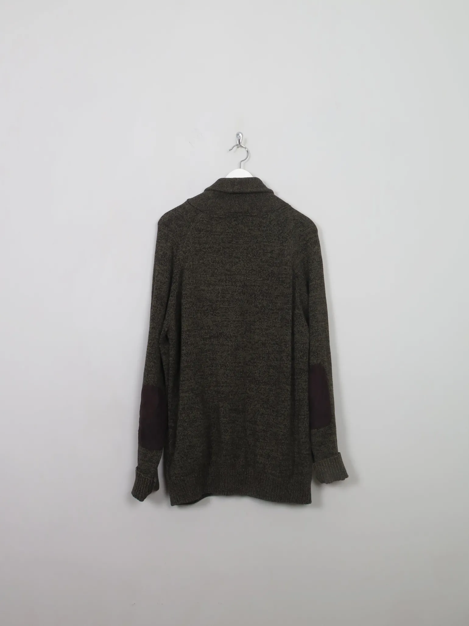 Men's Vintage Green Cardigan With Collar XL