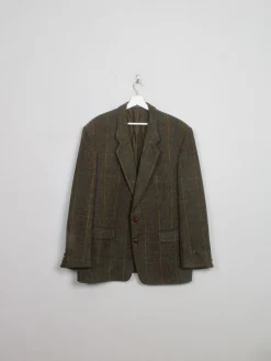 Men's Vintage Green Harris Tweed Jacket 44"