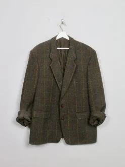 Men's Vintage Green Harris Tweed Jacket 44"
