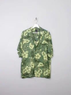 Men's Vintage Green Hawaiian Shirt M
