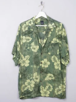 Men's Vintage Green Hawaiian Shirt M