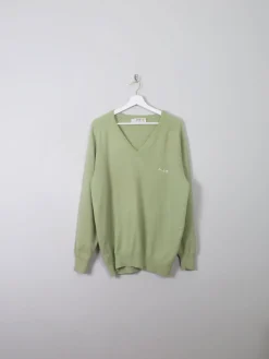 Men's Vintage Green Pringle Jumper L/XL