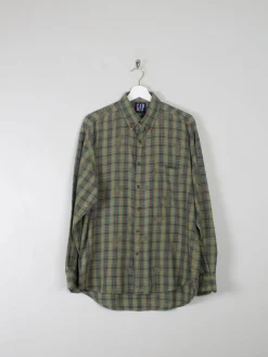 Men's Vintage Green Printed Gap Shirt M