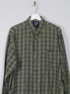 Men's Vintage Green Printed Gap Shirt M