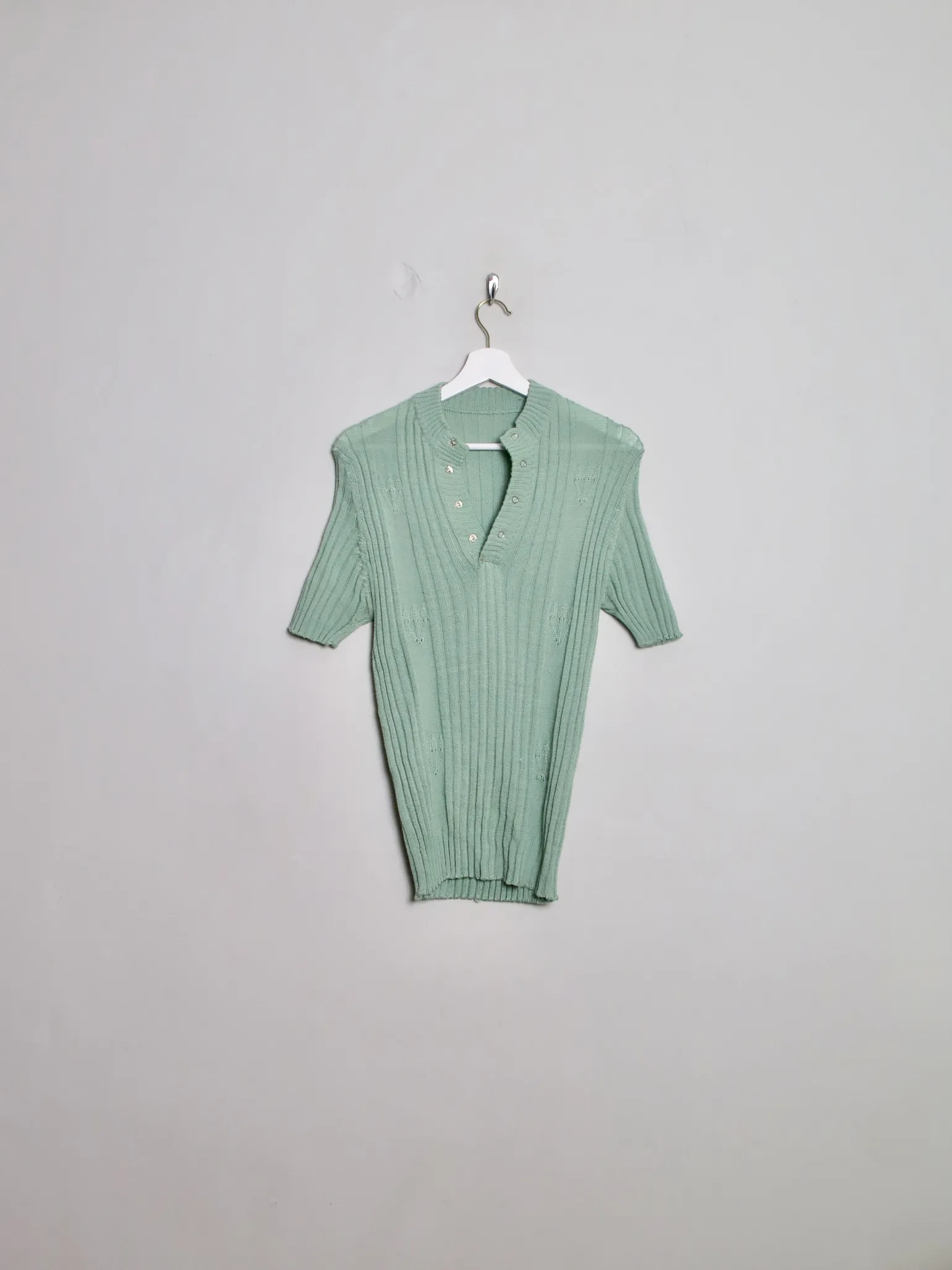 Men's Vintage Green Ribbed Top S/M