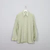 Men's Vintage Green Stiped Shirt L