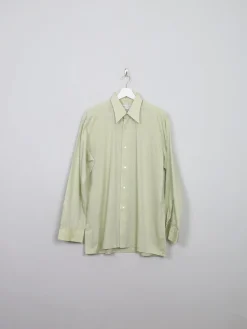 Men's Vintage Green Stiped Shirt L