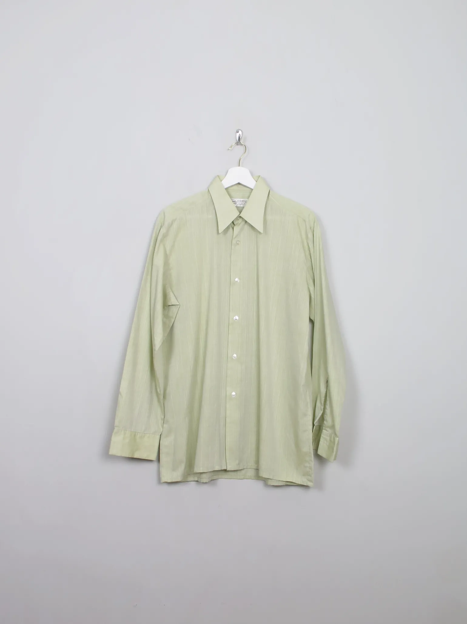 Men's Vintage Green Stiped Shirt L