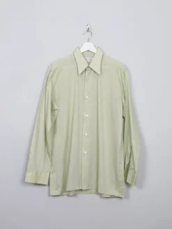 Men's Vintage Green Stiped Shirt L