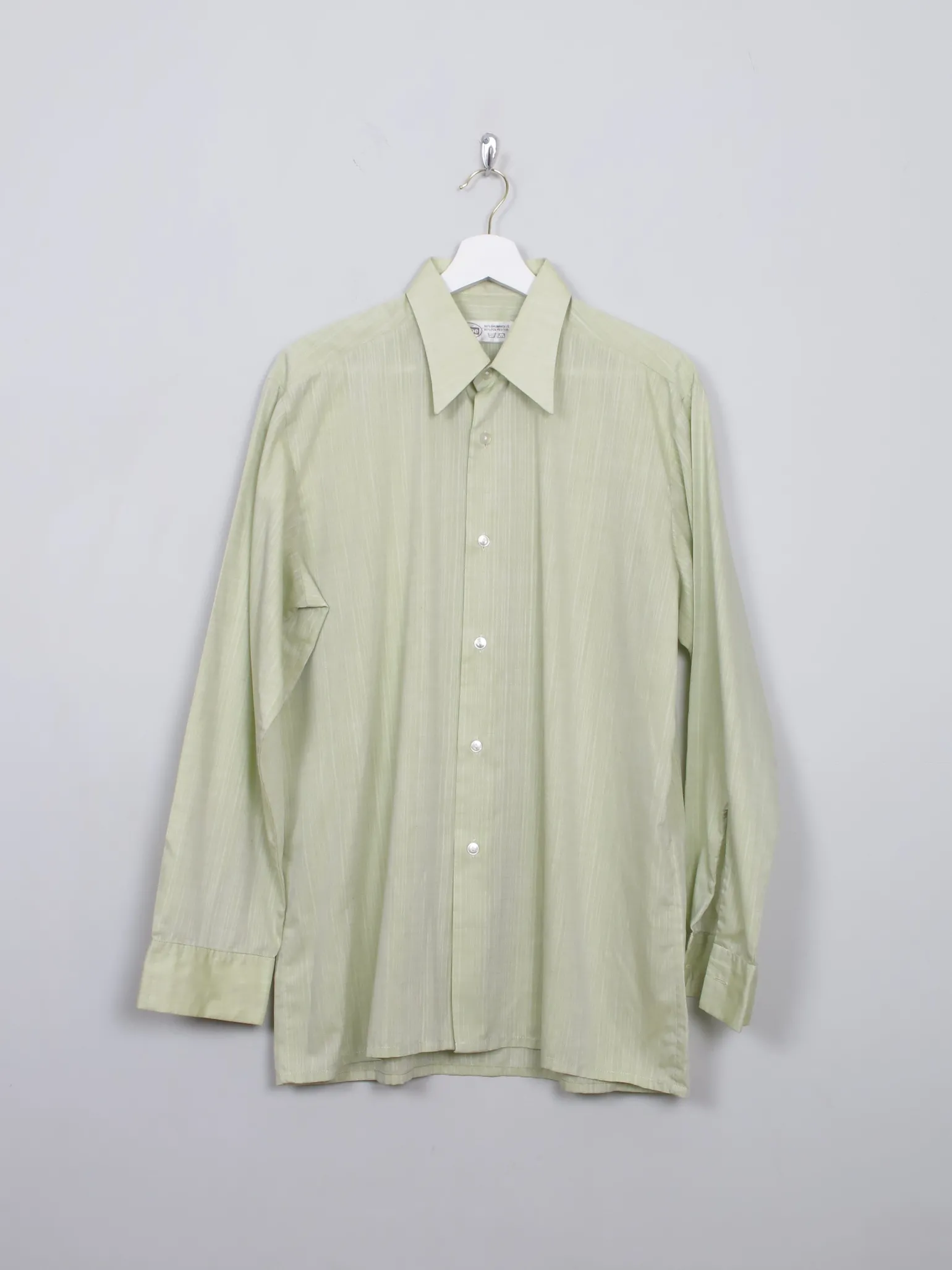 Men's Vintage Green Stiped Shirt L